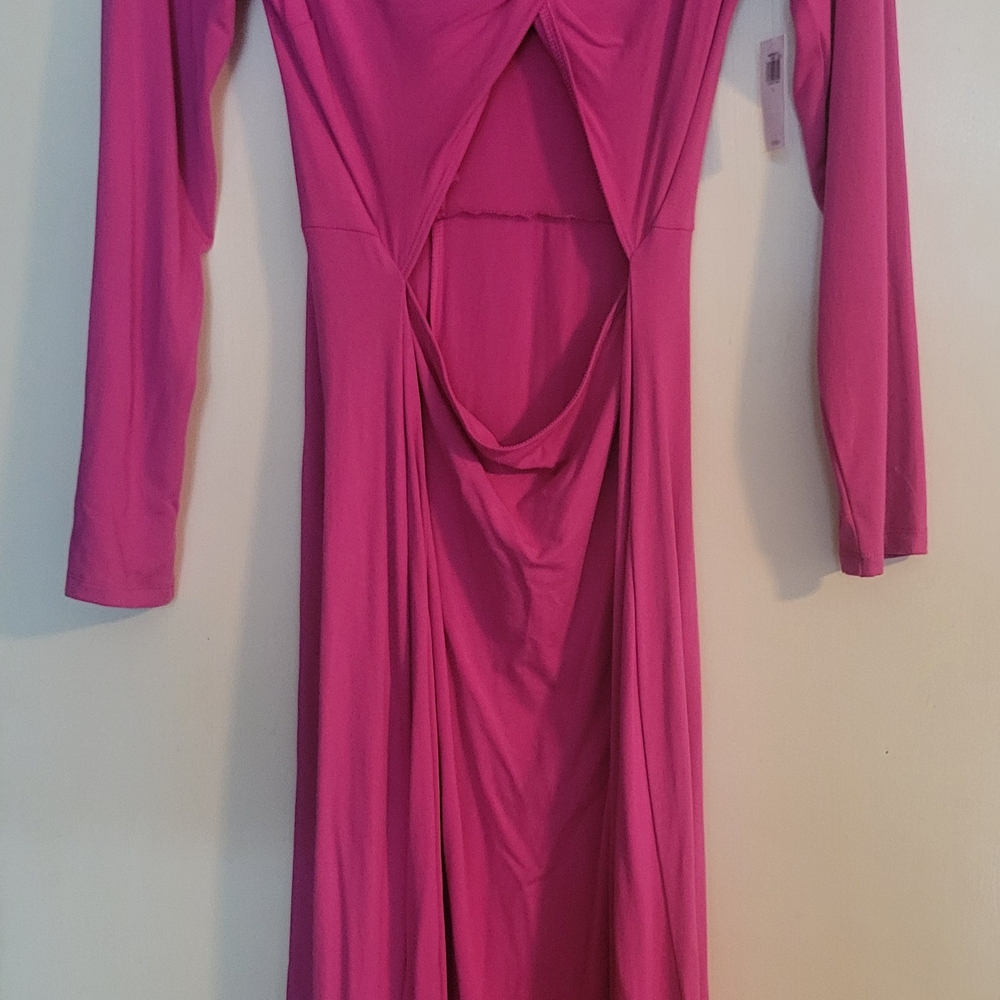 Old Navy Vibrant Pink Long Sleeve Dress